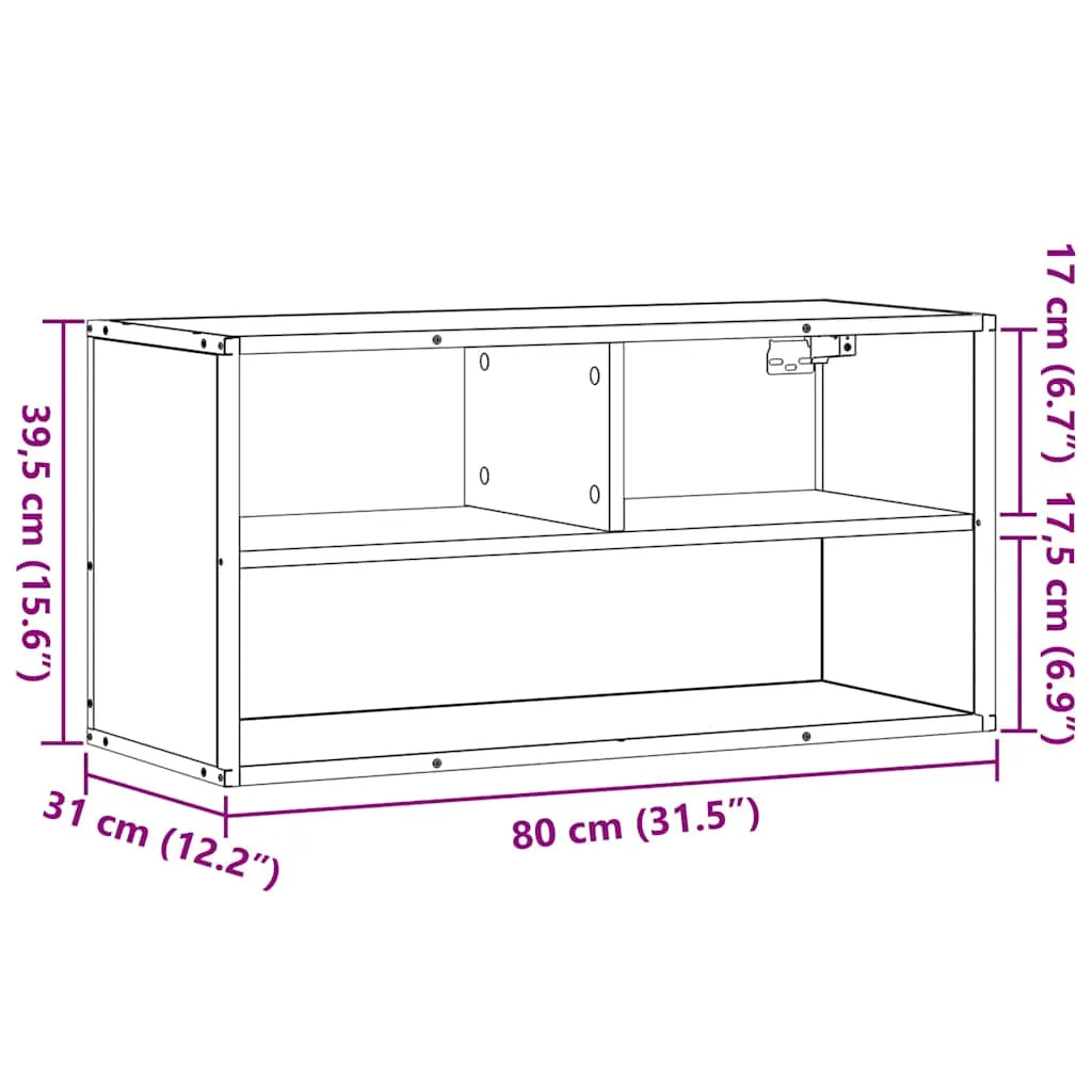 Meuble TV Bois Marron Suspendu Effet Chêne - 80 cm-Mon Meuble TV-Chêne marron-60 cm-10