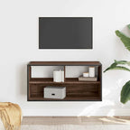 Meuble TV Bois Marron Suspendu Effet Chêne - 80 cm-Mon Meuble TV-Chêne marron-60 cm-3