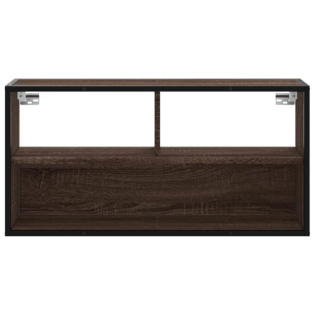 Meuble TV Bois Marron Suspendu Effet Chêne - 80 cm-Mon Meuble TV-Chêne marron-60 cm-4