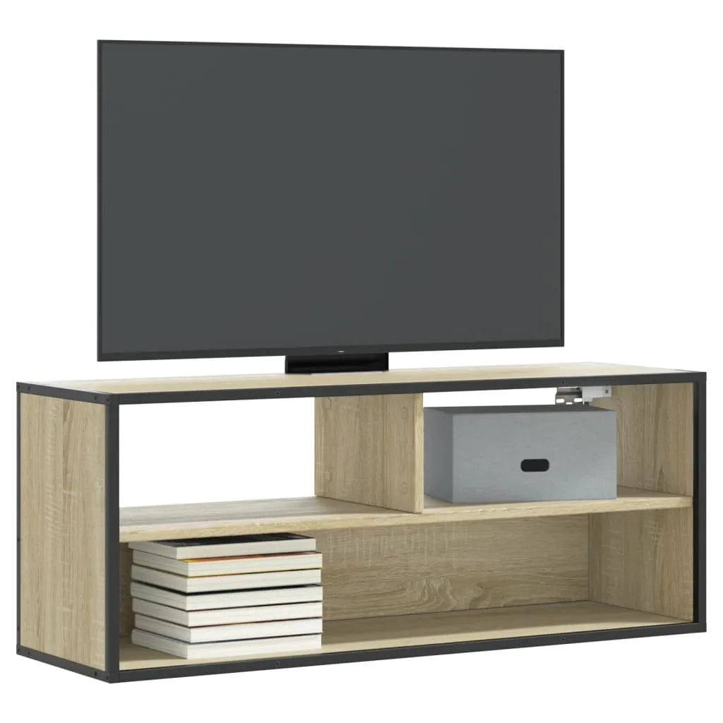 Meuble TV Bois Marron Suspendu Effet Chêne - 80 cm-Mon Meuble TV-Chêne sonoma-100 cm-15