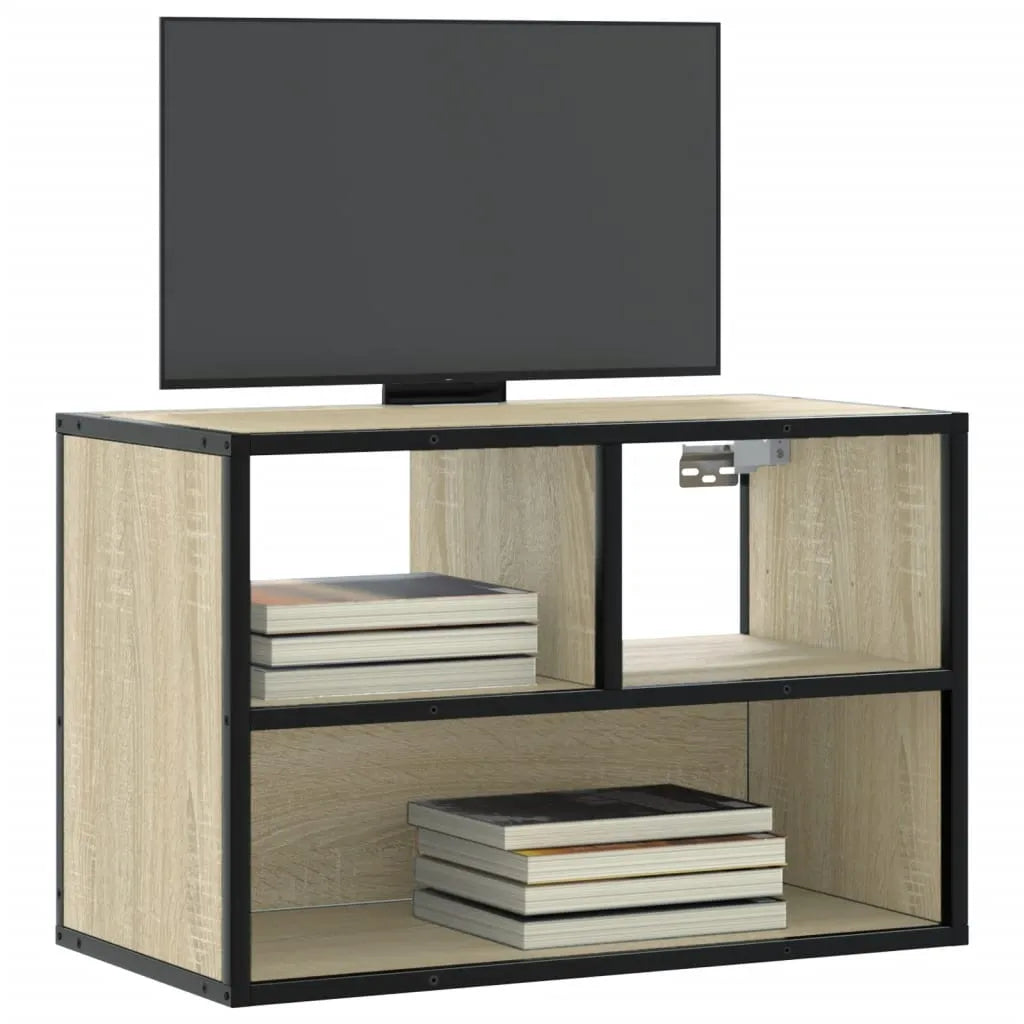 Meuble TV Bois Marron Suspendu Effet Chêne - 80 cm-Mon Meuble TV-Chêne sonoma-60 cm-16