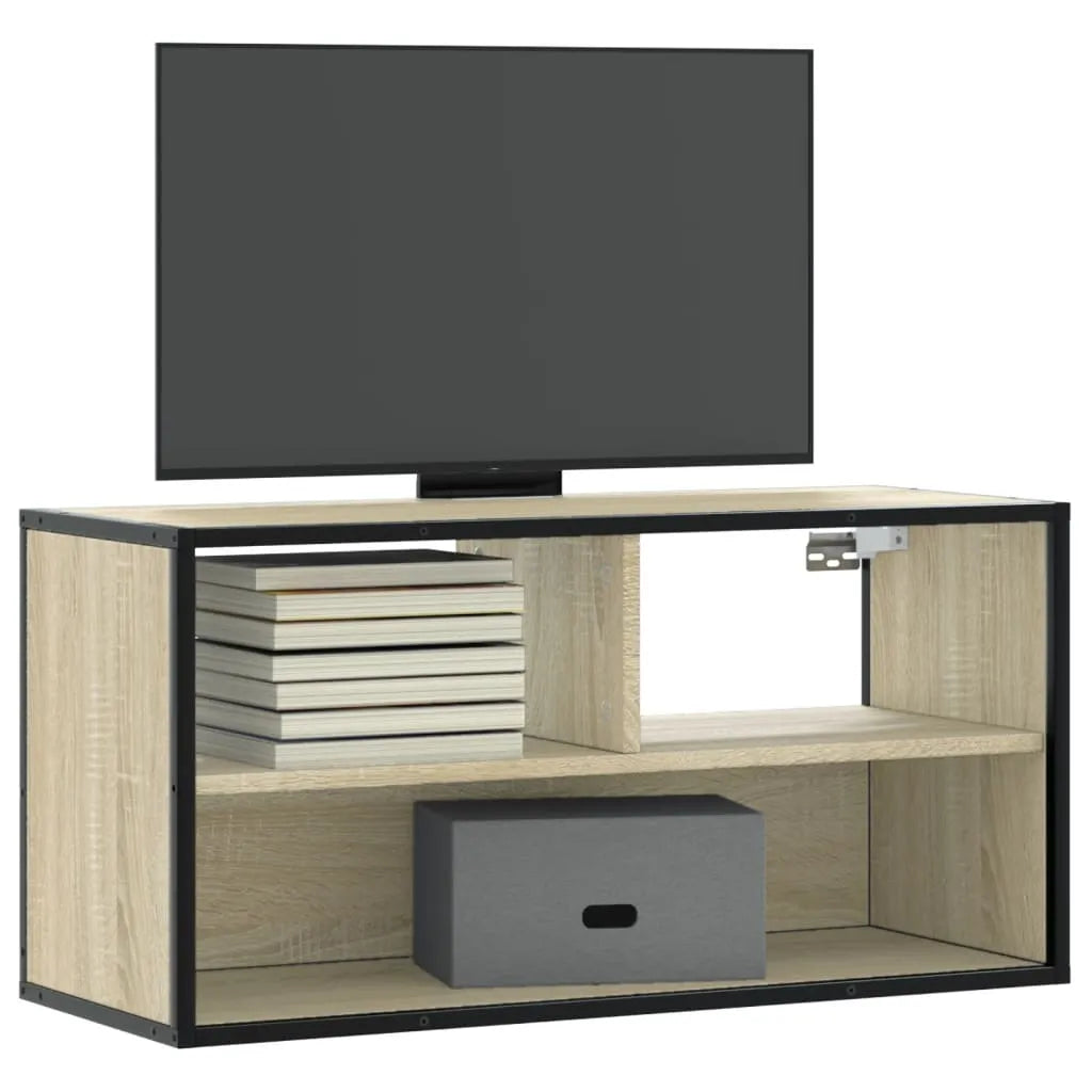 Meuble TV Bois Marron Suspendu Effet Chêne - 80 cm-Mon Meuble TV-Chêne sonoma-80 cm-23