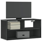 Meuble TV Bois Marron Suspendu Effet Chêne - 80 cm-Mon Meuble TV-Noir-80 cm-20