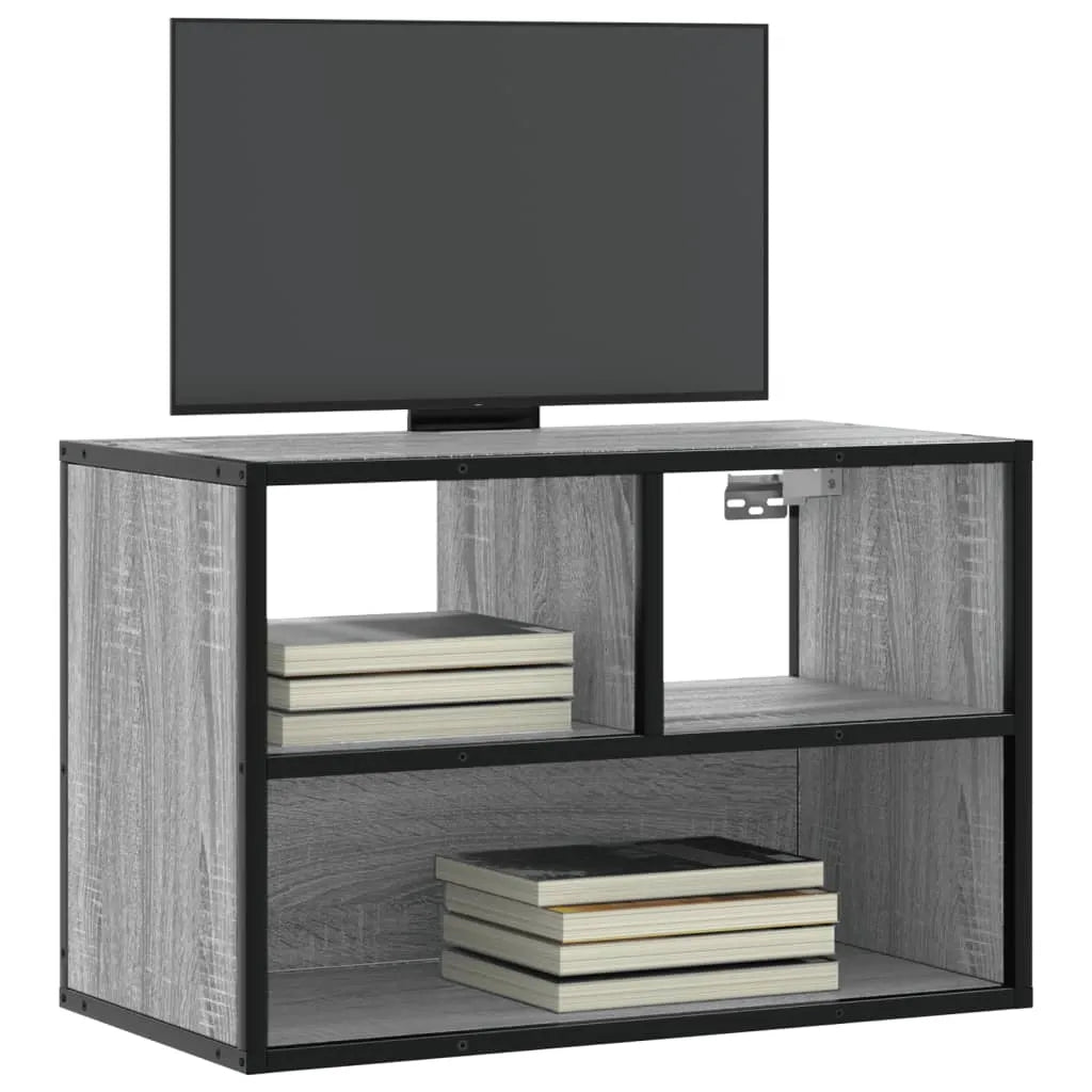 Meuble TV Bois Marron Suspendu Effet Chêne - 80 cm-Mon Meuble TV-Sonoma gris-60 cm-17