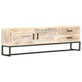 Meuble TV Bois Massif Blanchi en Acacia et Métal - 140 cm-Mon Meuble TV-1