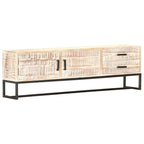 Meuble TV Bois Massif Blanchi en Acacia et Métal - 140 cm-Mon Meuble TV-10