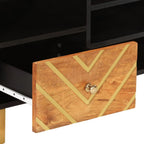 Meuble TV Bois Massif Clair en Manguier - 100 cm-Mon Meuble TV-7