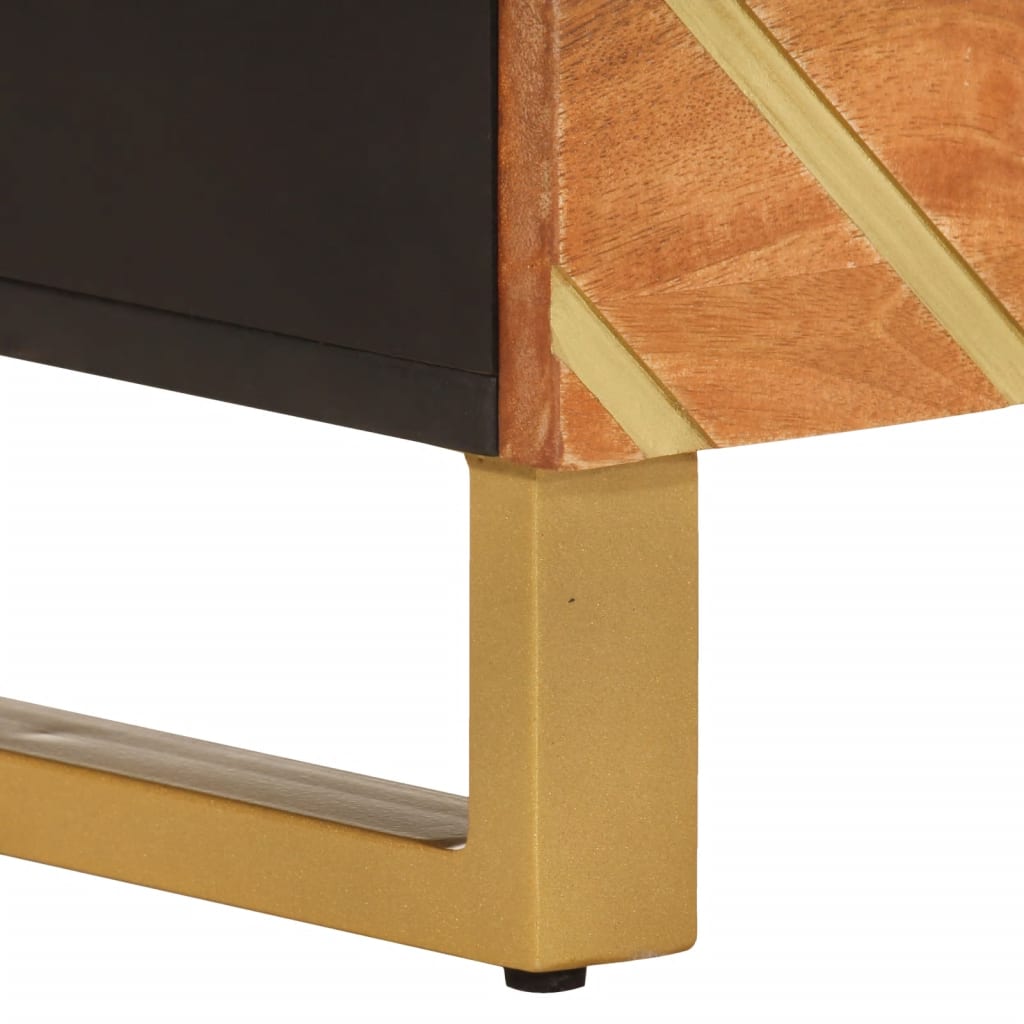 Meuble TV Bois Massif Clair en Manguier - 100 cm-Mon Meuble TV-9