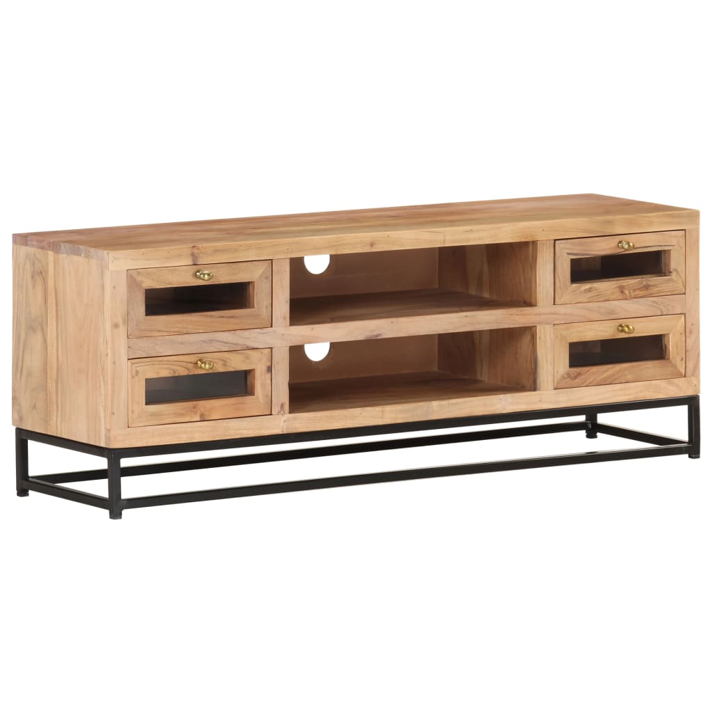 Meuble TV Bois Massif Moderne en Acacia - 110 cm-Mon Meuble TV-11