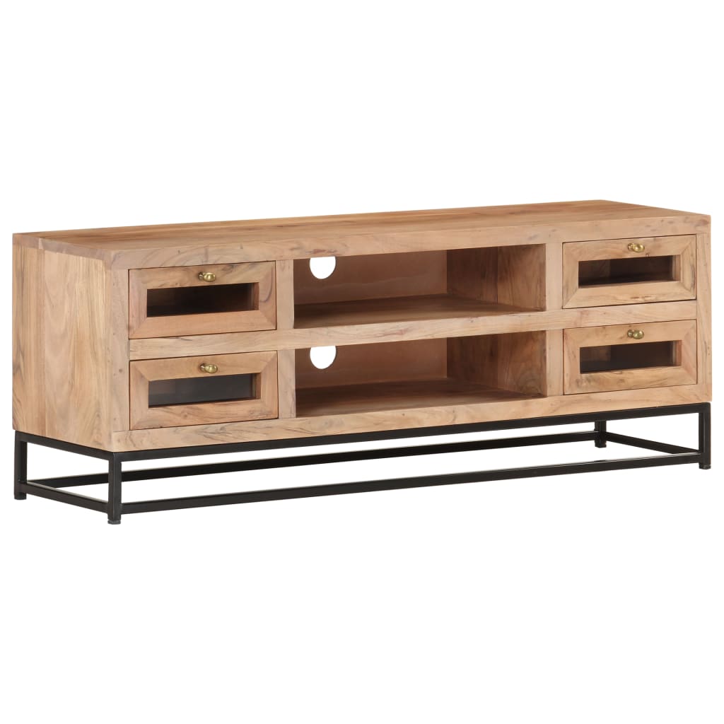 Meuble TV Bois Massif Moderne en Acacia - 110 cm-Mon Meuble TV-8