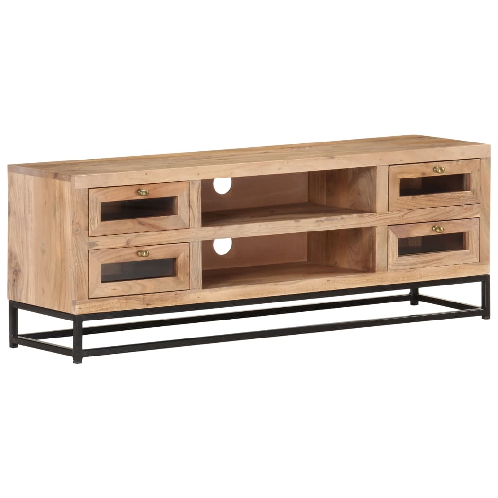 Meuble TV Bois Massif Moderne en Acacia - 110 cm-Mon Meuble TV-9