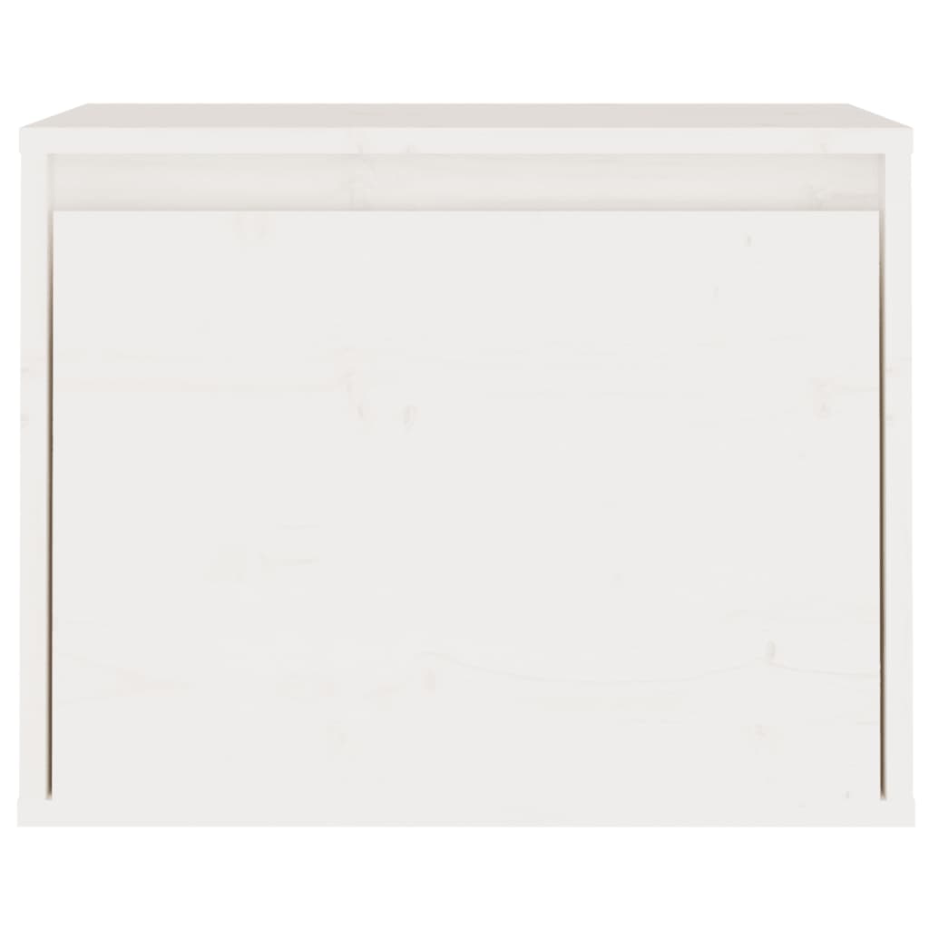 Meuble TV Bois Massif Suspendu en Pin Blanc - 3 Pièces-Mon Meuble TV-Blanc-7