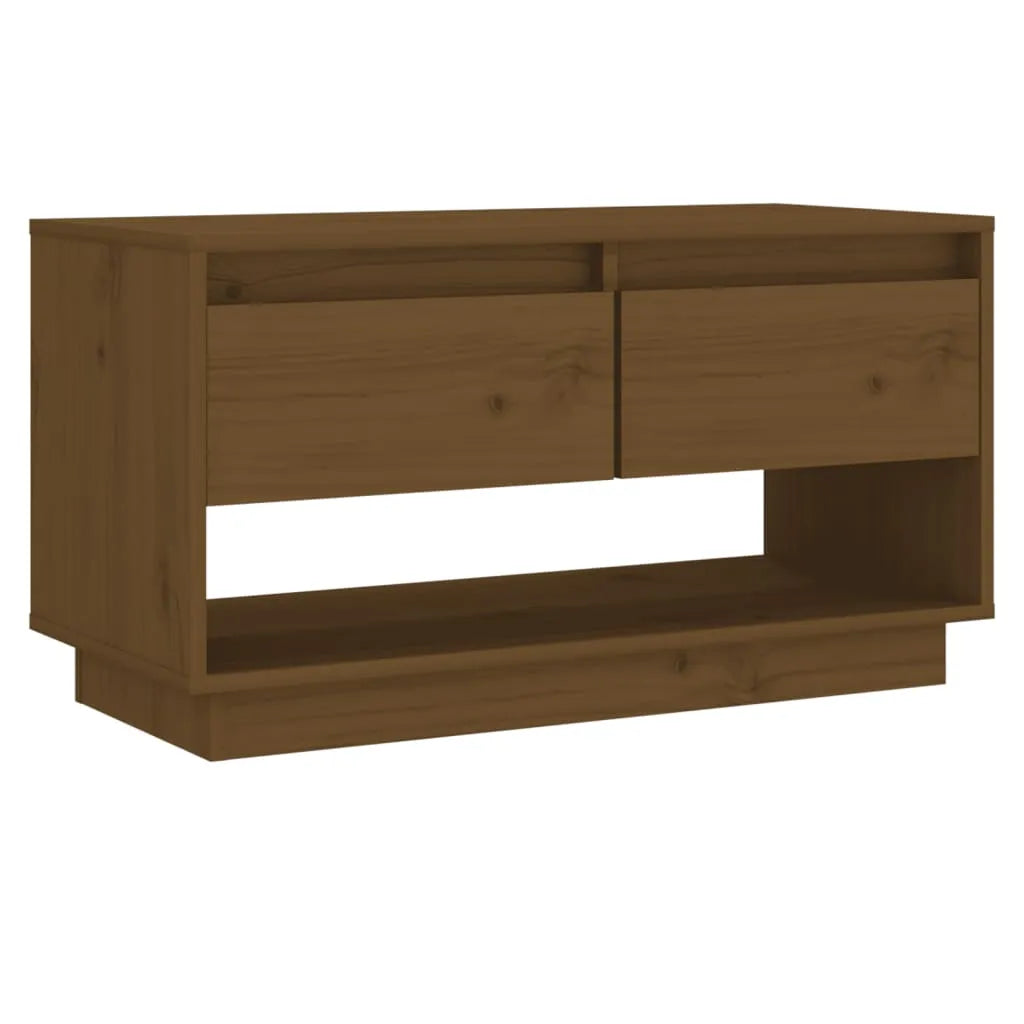 Meuble TV Bois Massif Vintage en Pin - 74 cm-Mon Meuble TV-marron miel-1-2