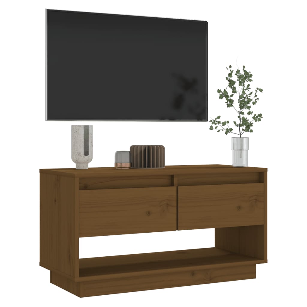 Meuble TV Bois Massif Vintage en Pin - 74 cm-Mon Meuble TV-marron miel-1-7