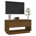Meuble TV Bois Massif Vintage en Pin - 74 cm-Mon Meuble TV-marron miel-1-7