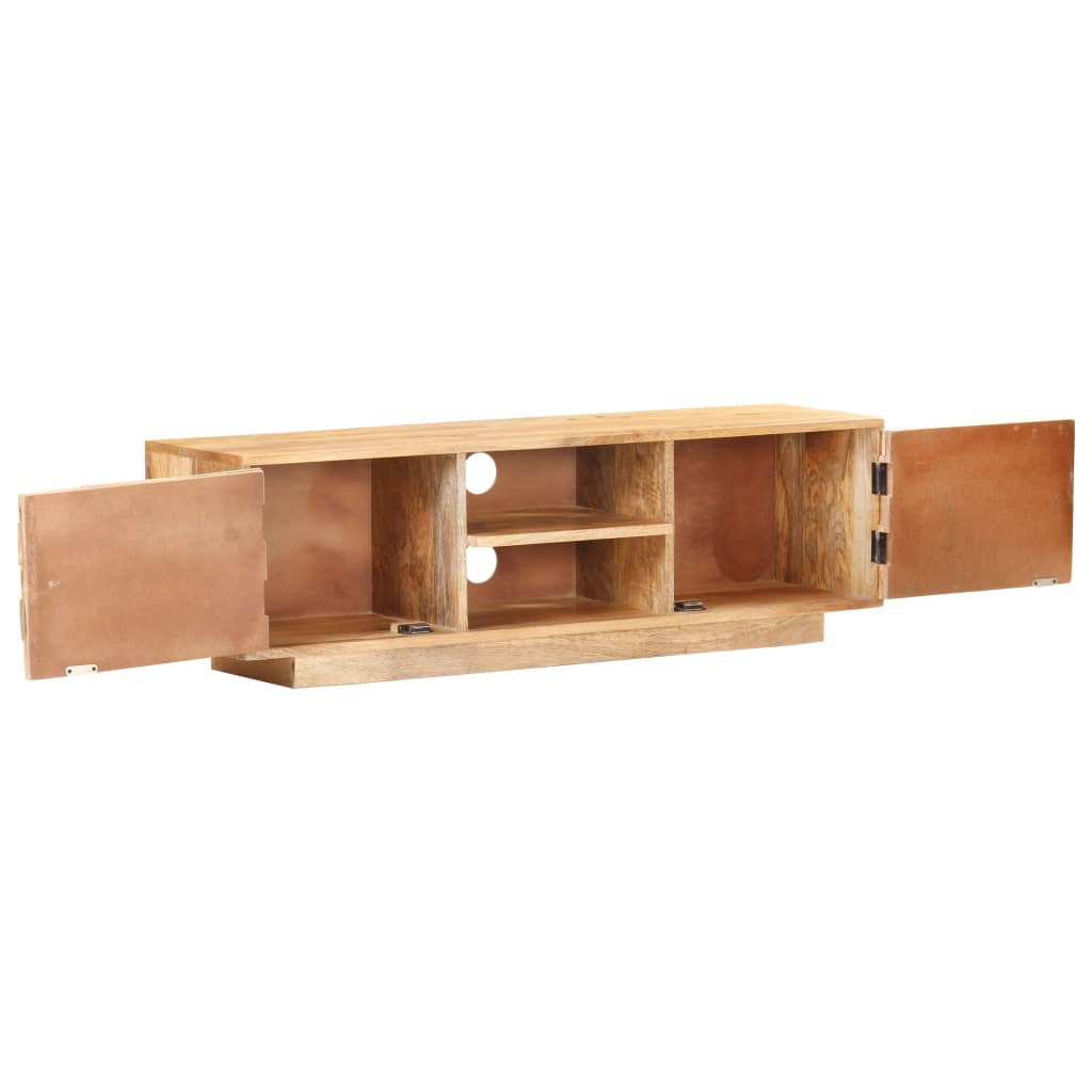 Meuble TV Bois Naturel Clair en Manguier - 116 cm-Mon Meuble TV-2