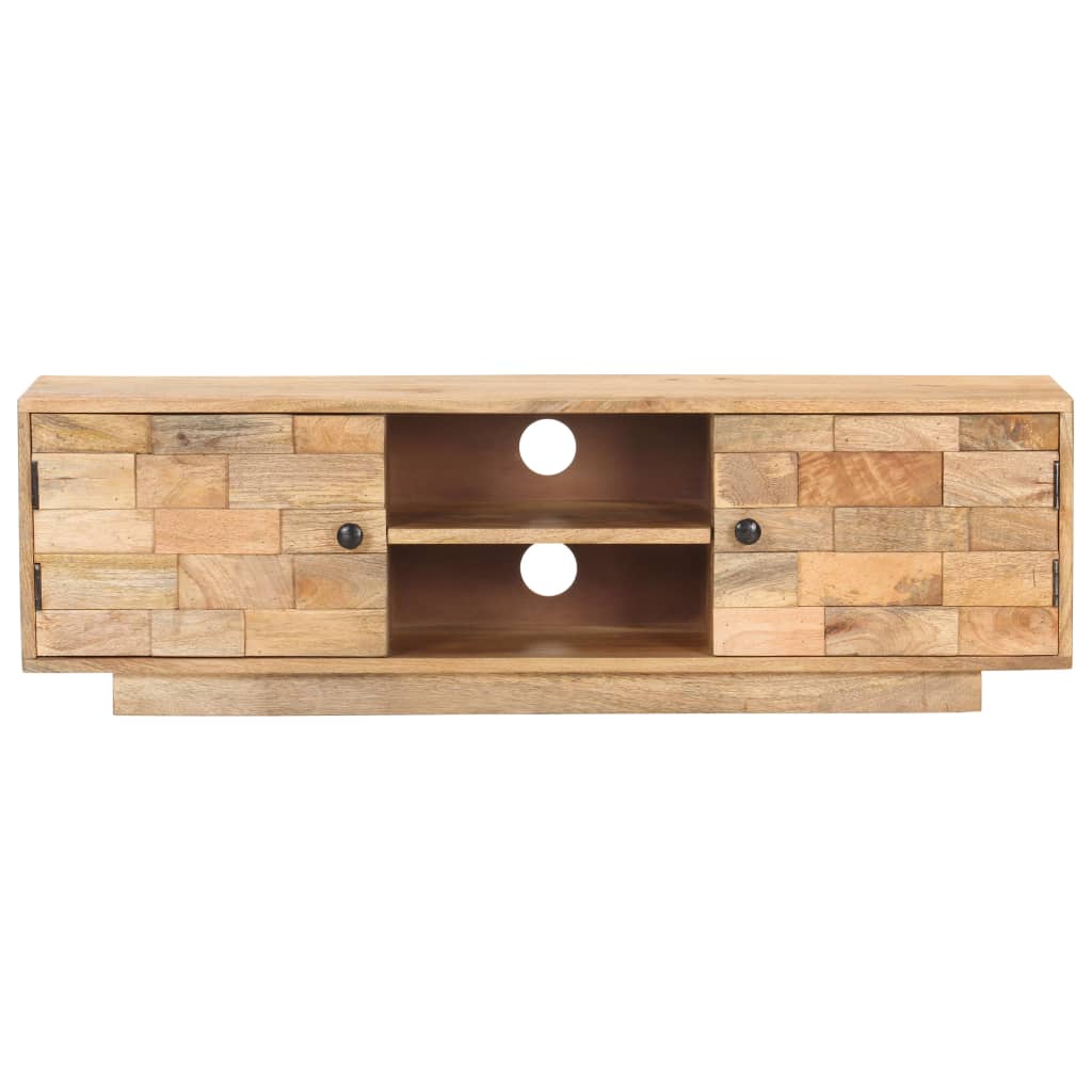 Meuble TV Bois Naturel Clair en Manguier - 116 cm-Mon Meuble TV-3