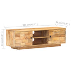 Meuble TV Bois Naturel Clair en Manguier - 116 cm-Mon Meuble TV-8
