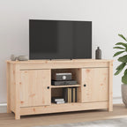 Meuble TV Bois Naturel Design en Pin Massif - 103 cm-Mon Meuble TV-Naturel-1-12