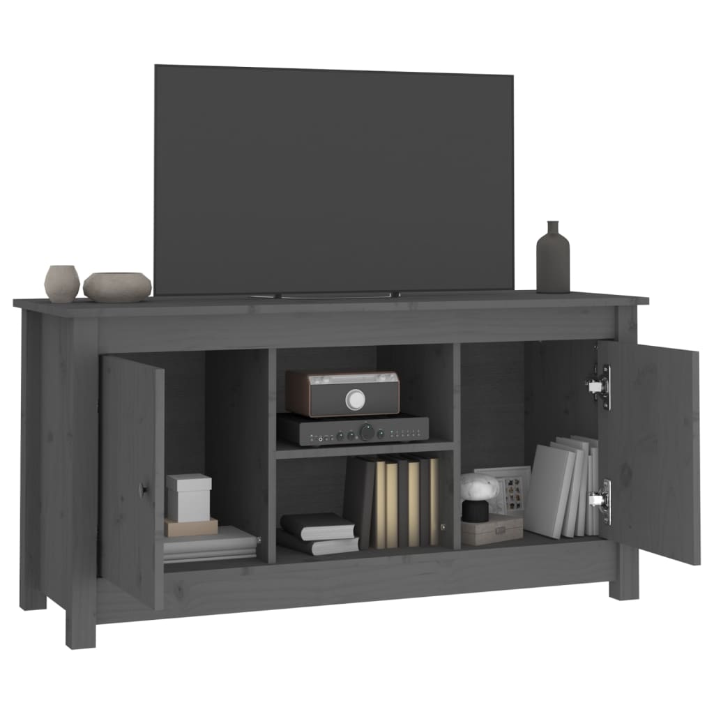 Meuble TV Bois Naturel Design en Pin Massif - 103 cm-Mon Meuble TV-Naturel-1-8