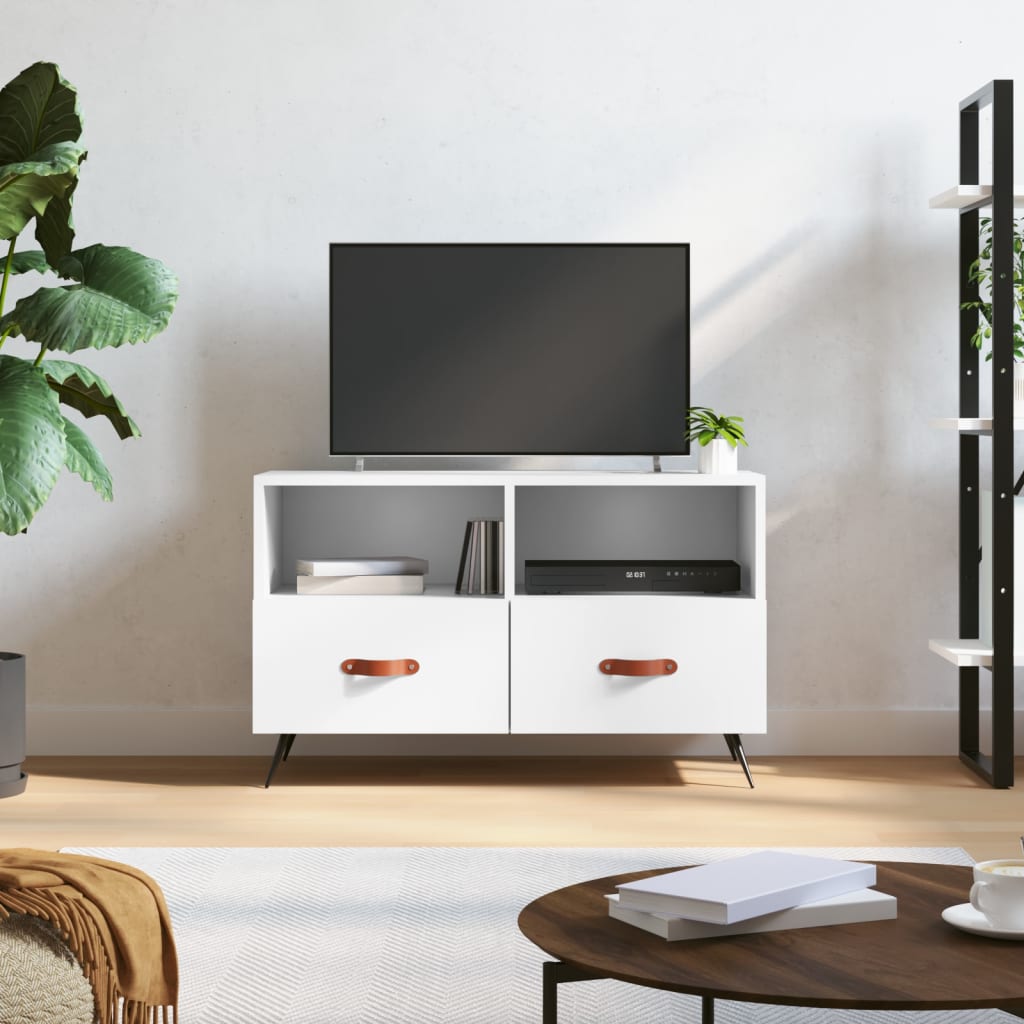 Meuble TV Bois Pas Cher Effet Sonoma Gris - 80 cm-Mon Meuble TV-Blanc-1-13