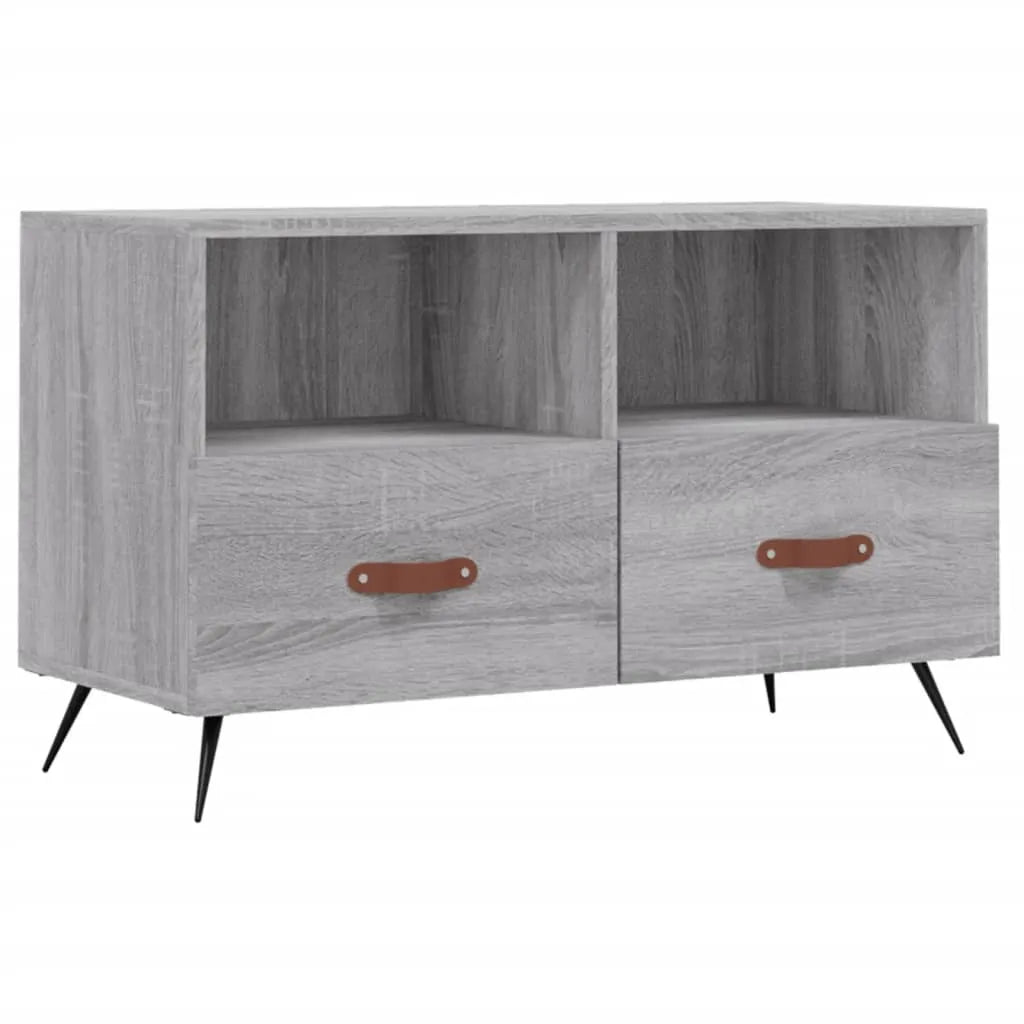 Meuble TV Bois Pas Cher Effet Sonoma Gris - 80 cm-Mon Meuble TV-Gris béton-1-2