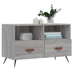 Meuble TV Bois Pas Cher Effet Sonoma Gris - 80 cm-Mon Meuble TV-Gris béton-1-3
