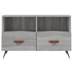Meuble TV Bois Pas Cher Effet Sonoma Gris - 80 cm-Mon Meuble TV-Gris béton-1-5