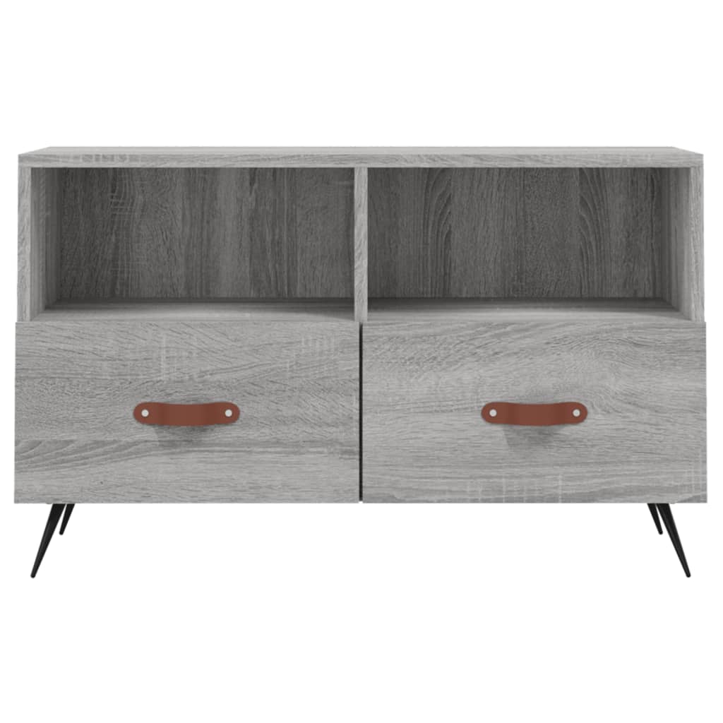 Meuble TV Bois Pas Cher Effet Sonoma Gris - 80 cm-Mon Meuble TV-Gris béton-1-5