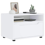 Meuble TV Bois Petite Taille Effet Béton - 60 cm-Mon Meuble TV-Blanc-13