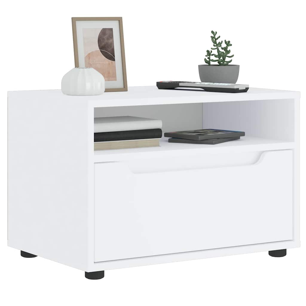 Meuble TV Bois Petite Taille Effet Béton - 60 cm-Mon Meuble TV-Blanc-13