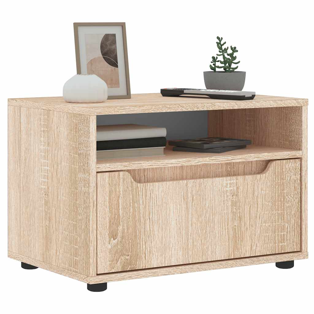 Meuble TV Bois Petite Taille Effet Béton - 60 cm-Mon Meuble TV-Chêne sonoma-14