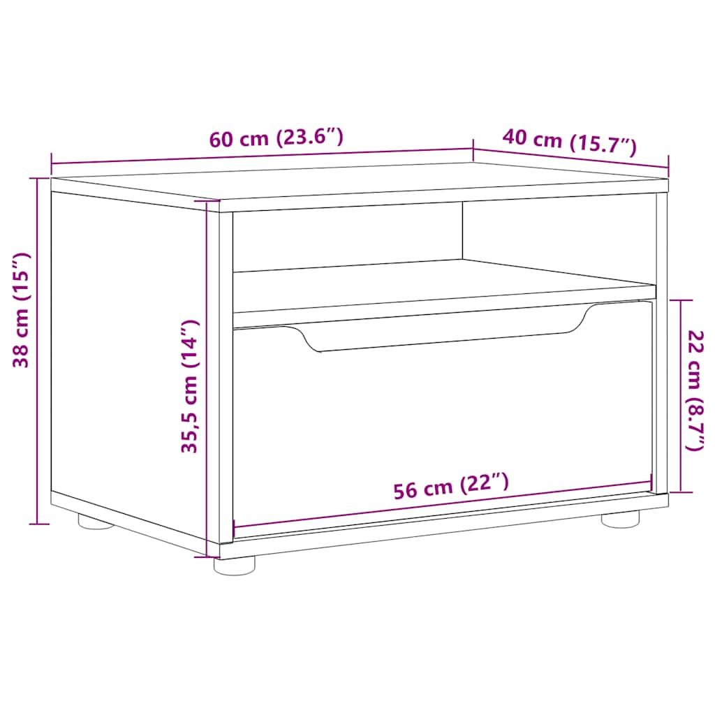 Meuble TV Bois Petite Taille Effet Béton - 60 cm-Mon Meuble TV-Gris béton-12