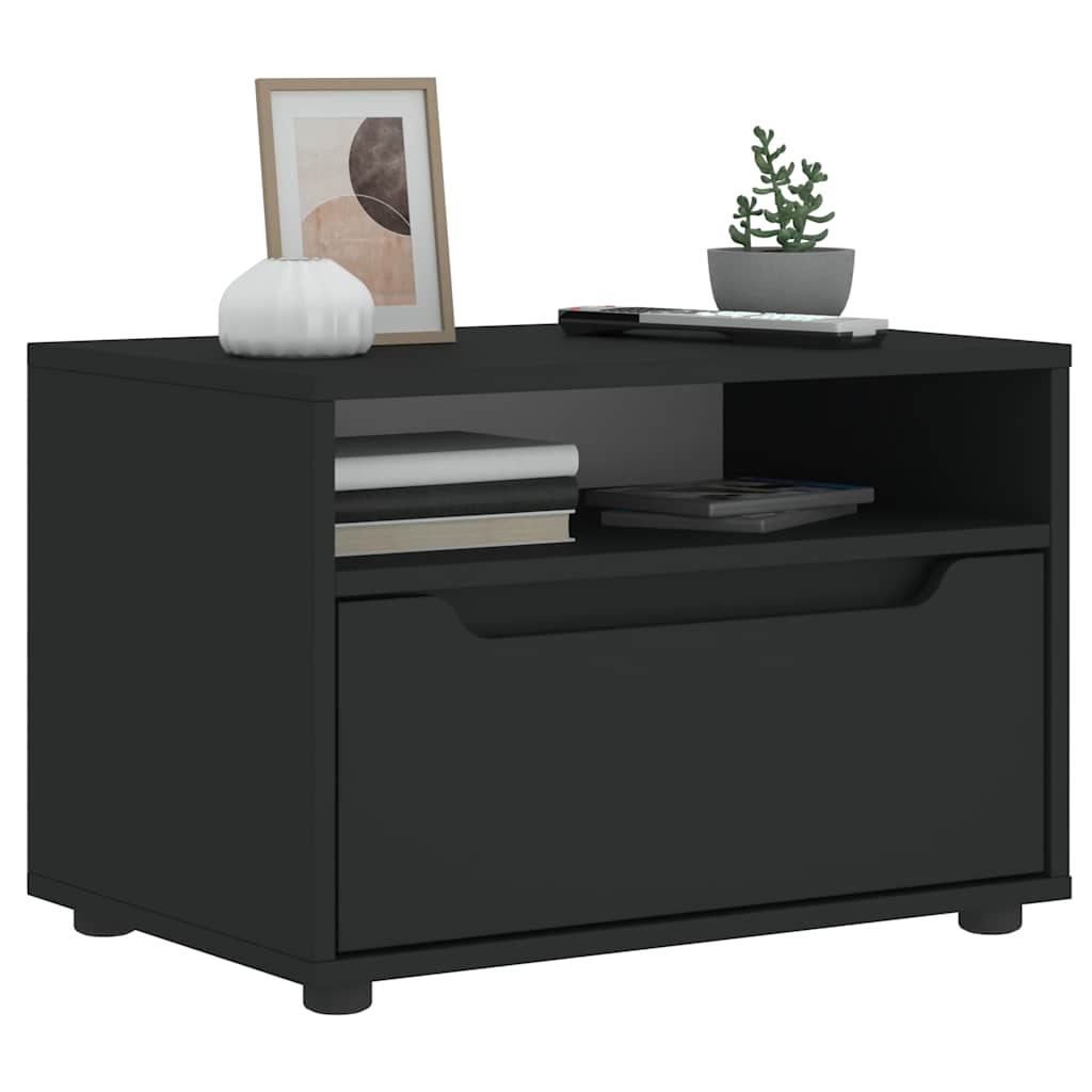 Meuble TV Bois Petite Taille Effet Béton - 60 cm-Mon Meuble TV-Noir-15