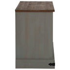 Meuble TV Bois Porte Coulissante en Pin Massif Gris - 110 cm-Mon Meuble TV-Gris-5