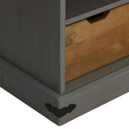 Meuble TV Bois Porte Coulissante en Pin Massif Gris - 110 cm-Mon Meuble TV-Gris-9