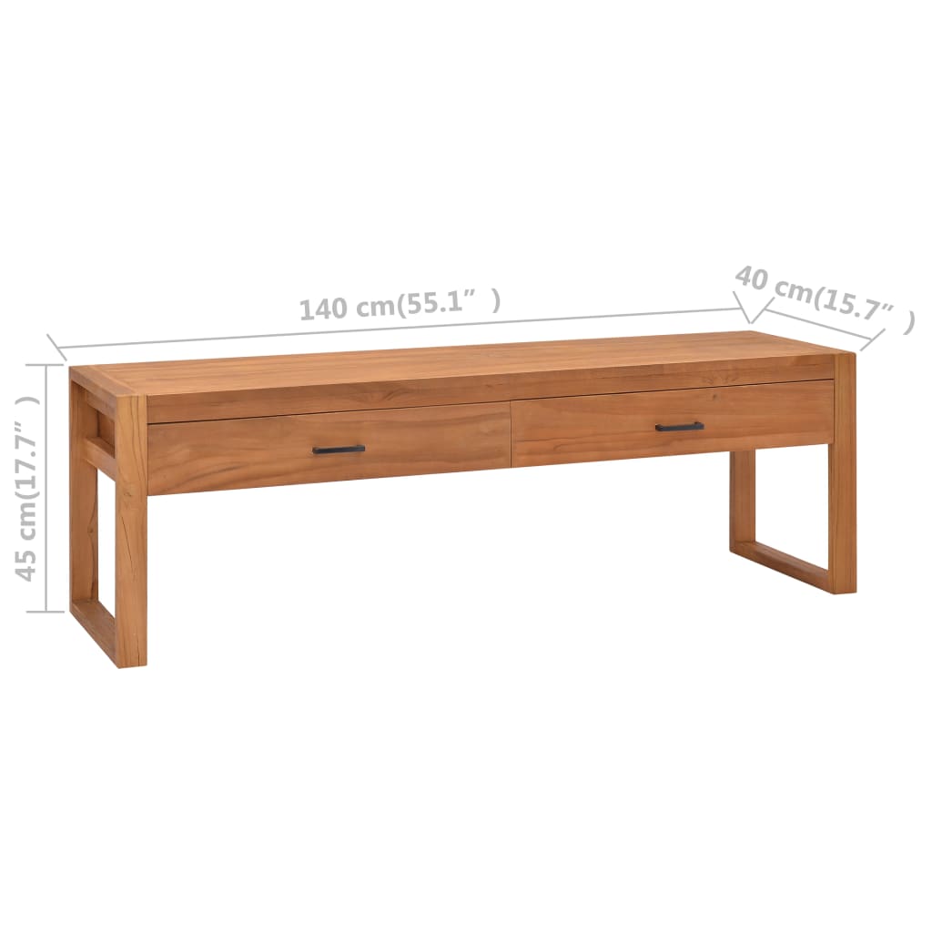 Meuble TV Bois Scandinave en Teck - 140 cm-Mon Meuble TV-100 cm-1-9