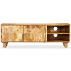 Meuble TV Bois Sculpté en Manguier Massif - 118 cm-Mon Meuble TV-3
