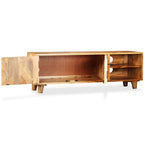 Meuble TV Bois Sculpté en Manguier Massif - 118 cm-Mon Meuble TV-4