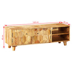 Meuble TV Bois Sculpté en Manguier Massif - 118 cm-Mon Meuble TV-8