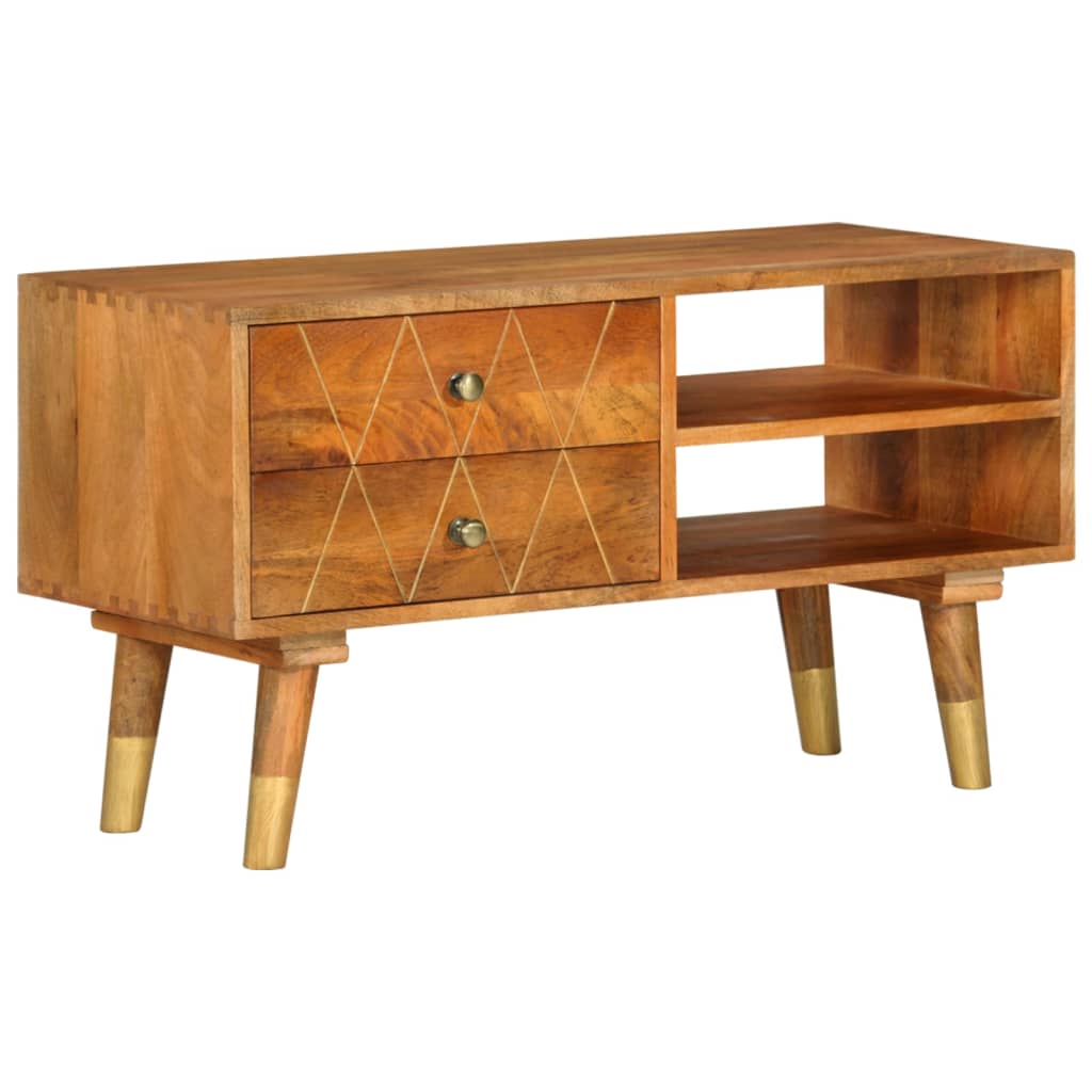 Meuble TV Bois Simple en Manguier - 85 cm-Mon Meuble TV-11