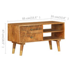 Meuble TV Bois Simple en Manguier - 85 cm-Mon Meuble TV-8