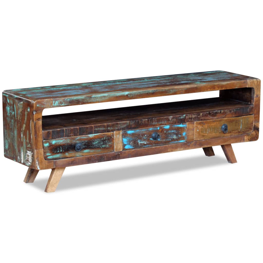 Meuble TV Bois Style Ancien Massif - 120 cm-Mon Meuble TV-5