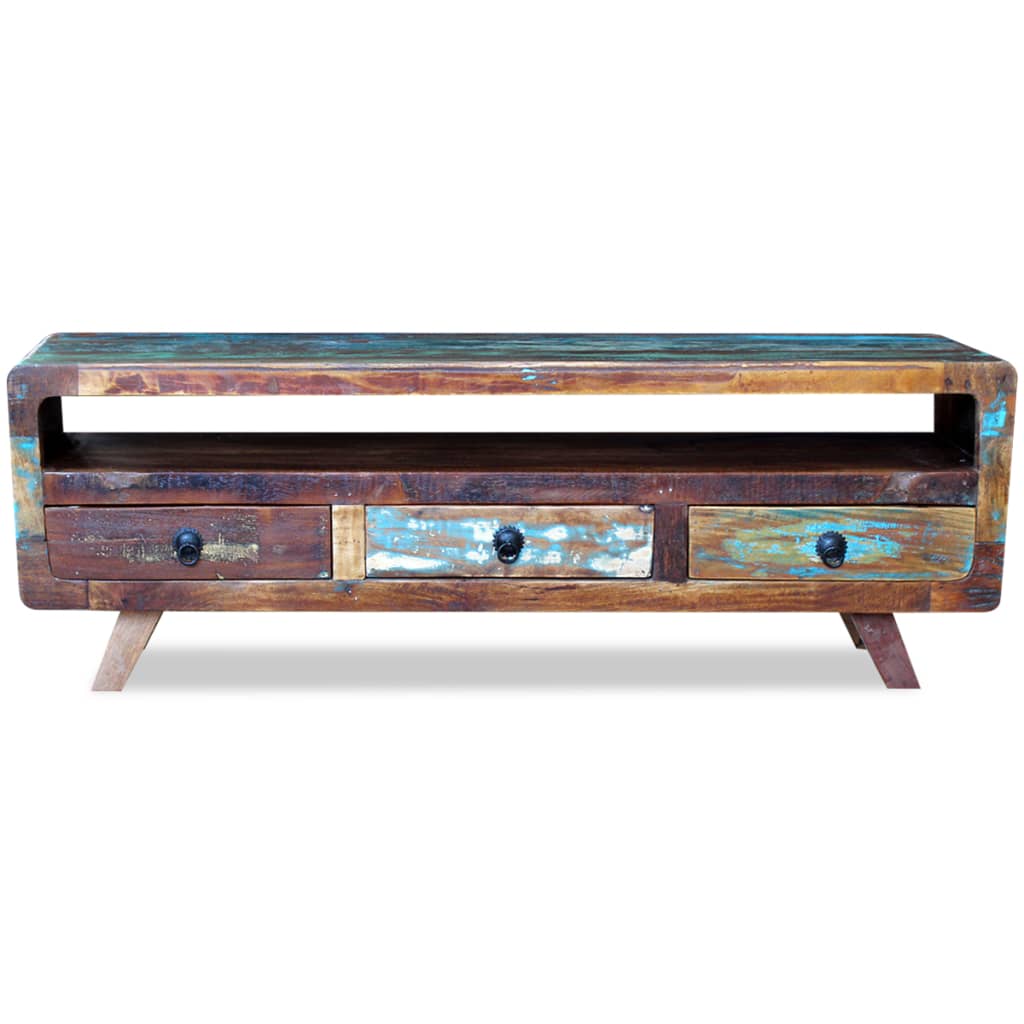 Meuble TV Bois Style Ancien Massif - 120 cm-Mon Meuble TV-6