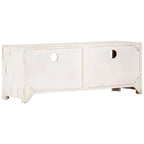 Meuble TV Bois Vieilli Blanc en Acacia - 110 cm-Mon Meuble TV-4