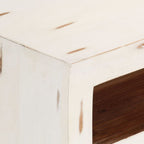 Meuble TV Bois Vieilli Blanc en Acacia - 110 cm-Mon Meuble TV-5