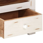 Meuble TV Bois Vieilli Blanc en Acacia - 110 cm-Mon Meuble TV-6