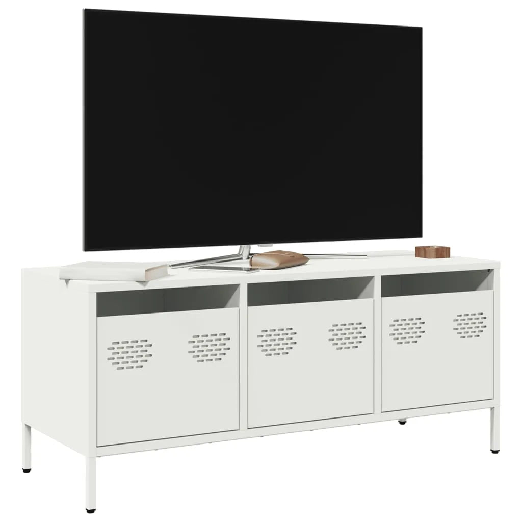 Meuble TV Casier Métallique Blanc - 101,5 cm-Mon Meuble TV-Blanc-101.5 cm-3