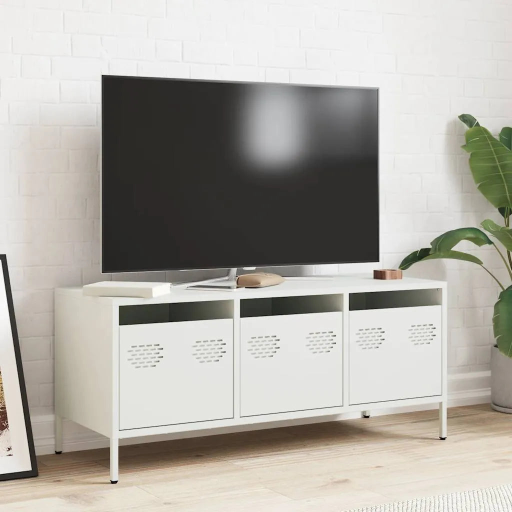 Meuble TV Casier Métallique Blanc - 101,5 cm-Mon Meuble TV-Blanc-68 cm-2