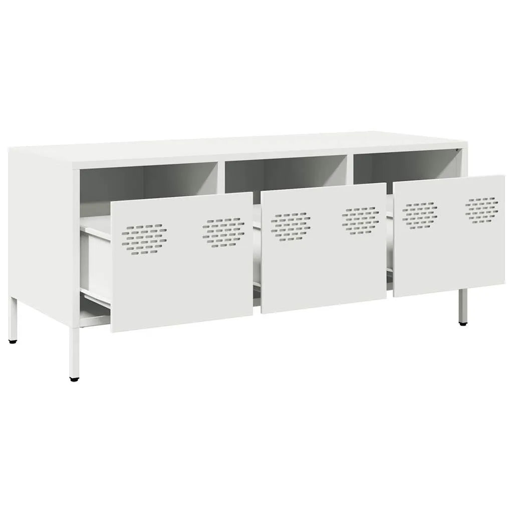 Meuble TV Casier Métallique Blanc - 101,5 cm-Mon Meuble TV-Blanc-68 cm-5